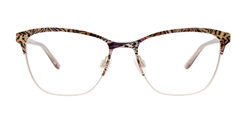 EasyClip EC732 Eyeglasses / Size 53 / Animal Patter & Soft Gold