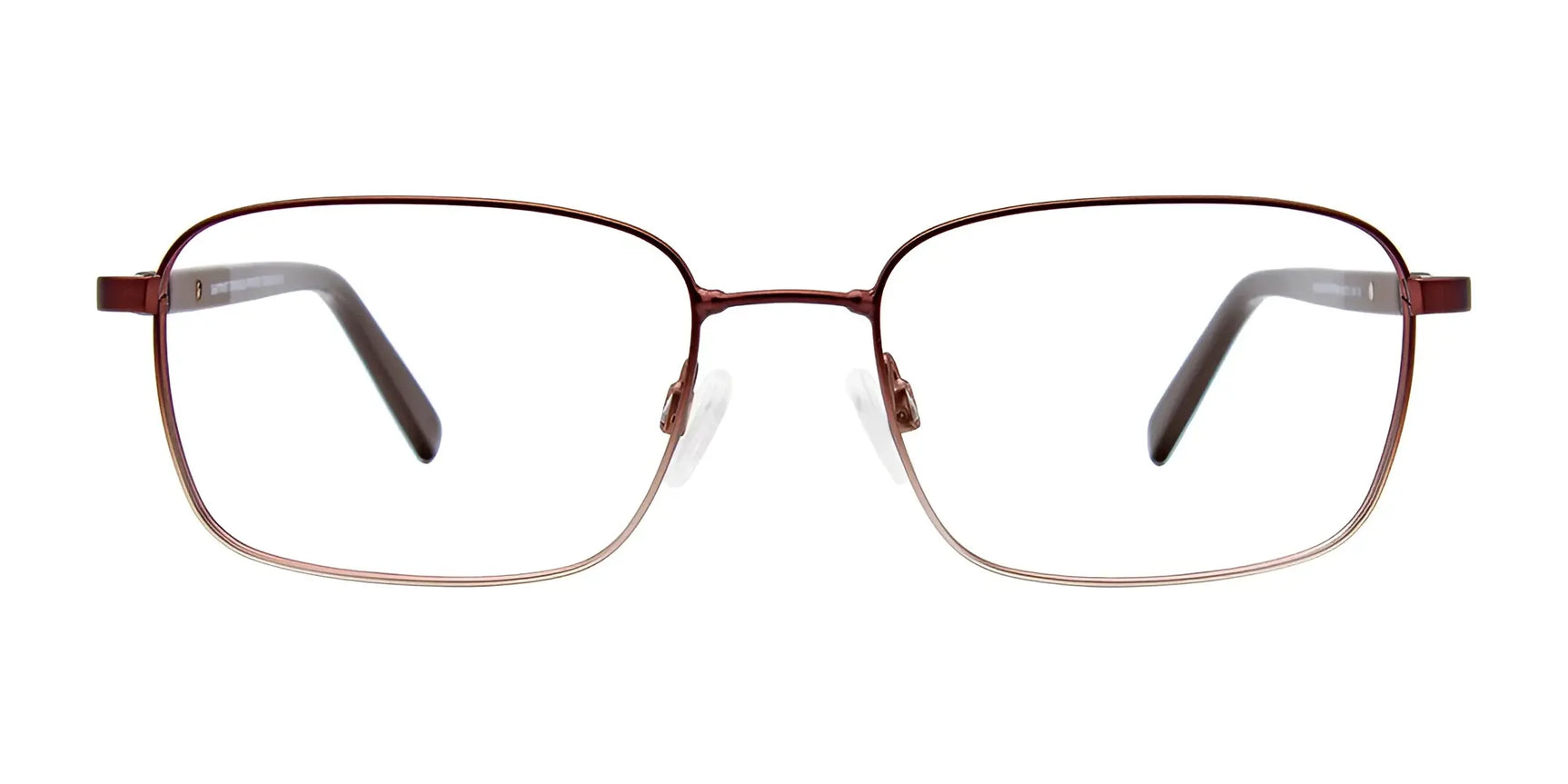 The EasyTwist ET990 Eyeglasses by EasyTwist are brown, metal, rectangle frames with clear lenses and twistable, durable design, displayed on a white background. The EasyTwist ET990 Eyeglasses by EasyTwist are brown, metal, rectangle frames with clear lenses and twistable, durable design, displayed on a white background.