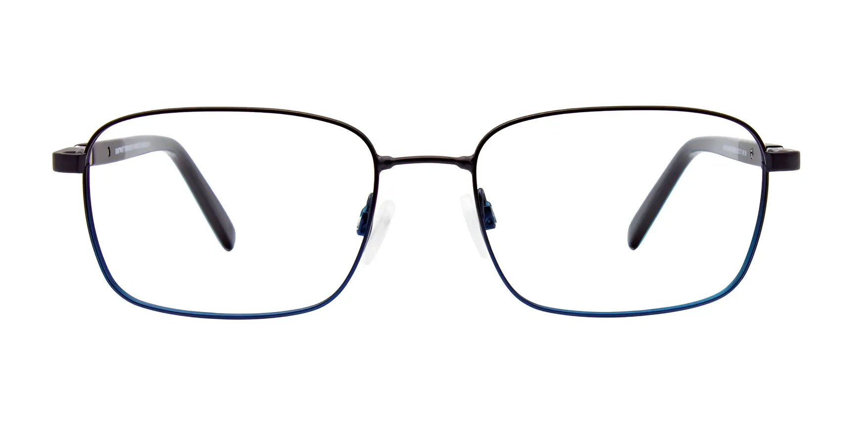 EasyTwist ET990 Eyeglasses by EasyTwist, featuring rectangular black-rimmed, thin, twistable frames, are shown from the front on a white background. EasyTwist ET990 Eyeglasses by EasyTwist, featuring rectangular black-rimmed, thin, twistable frames, are shown from the front on a white background.