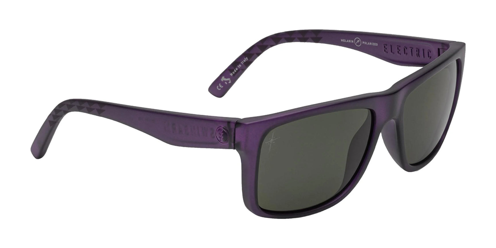 The Electric Jason Momoa Swingarm M Sunglasses feature chic purple frames with dark lenses and a geometric arm pattern, combining style and essential UV protection to keep you effortlessly cool. Size: 57. The Electric Jason Momoa Swingarm M Sunglasses feature chic purple frames with dark lenses and a geometric arm pattern, combining style and essential UV protection to keep you effortlessly cool. Size: 57.