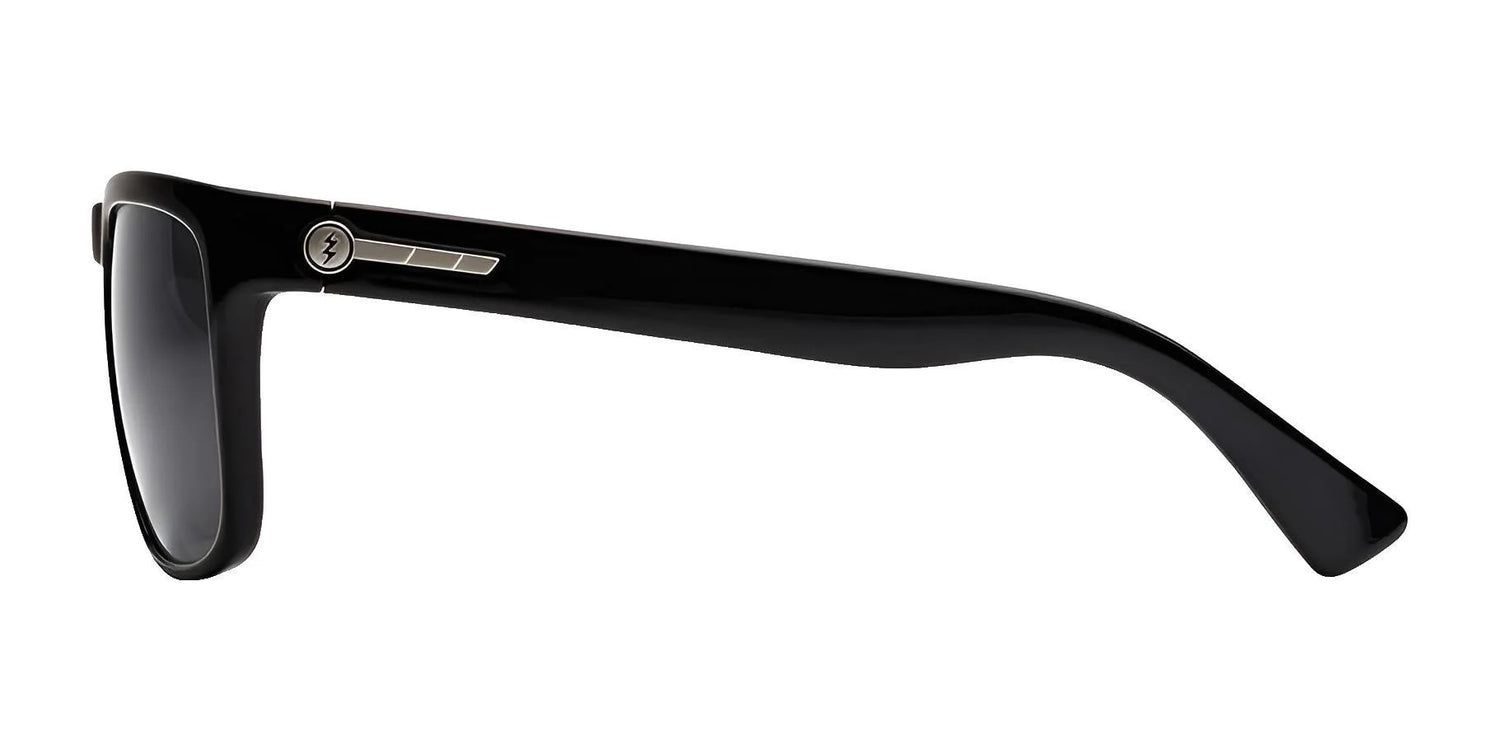 Side view of Electric Knoxville XL Sunglasses | Size 61 by Electric in black, featuring dark lenses and a silver circular temple detail for lightweight comfort and superior sun protection. Side view of Electric Knoxville XL Sunglasses | Size 61 by Electric in black, featuring dark lenses and a silver circular temple detail for lightweight comfort and superior sun protection.