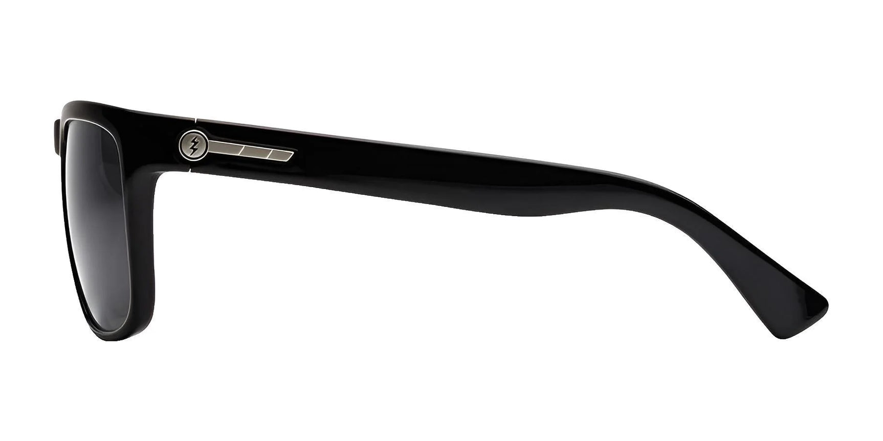 Side view of Electric Knoxville XL Sunglasses | Size 61 by Electric in black, featuring dark lenses and a silver circular temple detail for lightweight comfort and superior sun protection. Side view of Electric Knoxville XL Sunglasses | Size 61 by Electric in black, featuring dark lenses and a silver circular temple detail for lightweight comfort and superior sun protection.