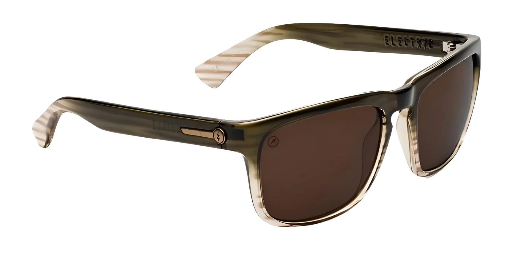 The Electric Knoxville XL Sunglasses | Size 61 feature brown-tinted, slightly rounded square lenses with translucent dark olive frames, offering a lightweight fit and superior sun protection. The Electric Knoxville XL Sunglasses | Size 61 feature brown-tinted, slightly rounded square lenses with translucent dark olive frames, offering a lightweight fit and superior sun protection.