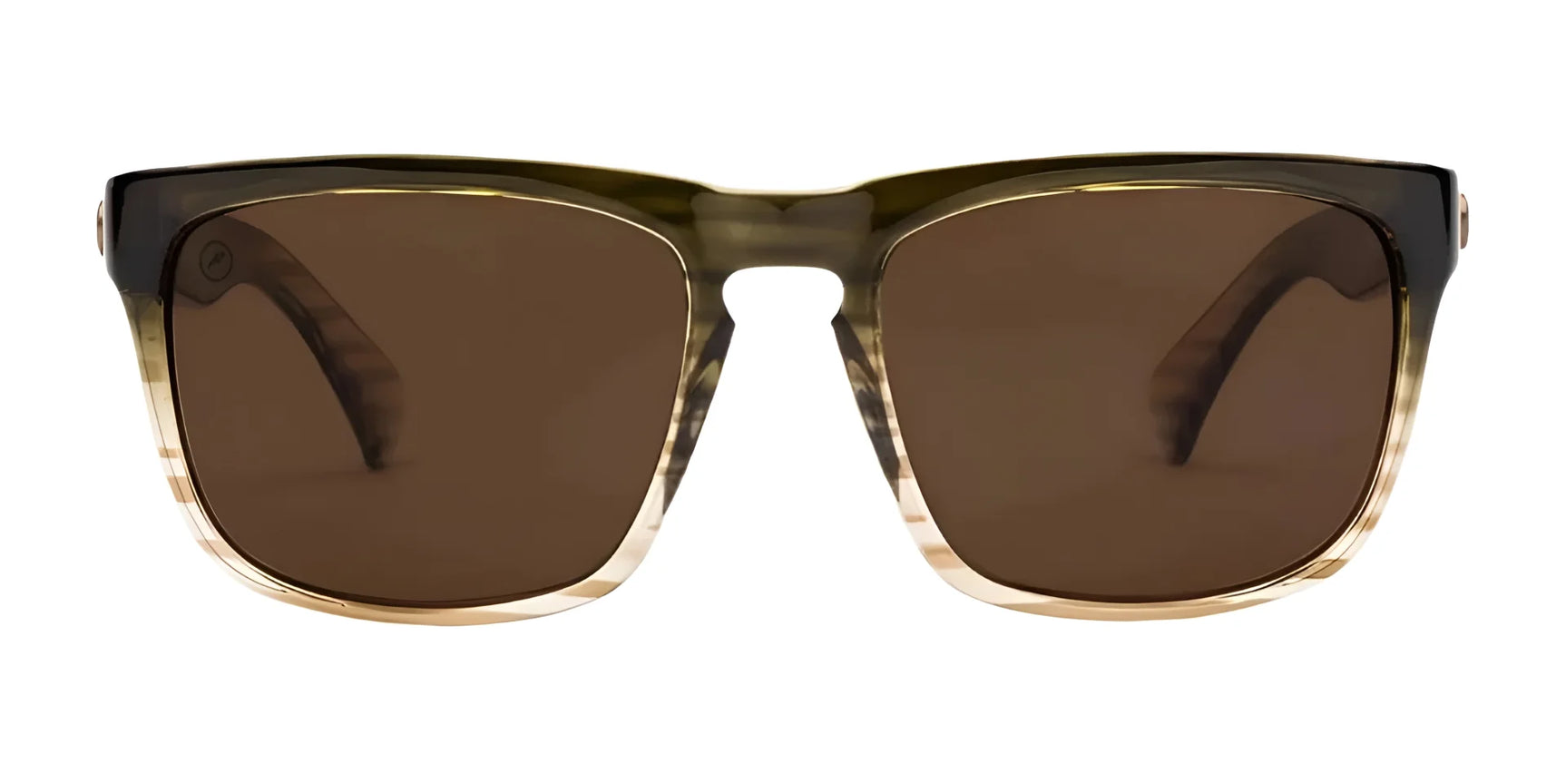 Front view of Electric Knoxville XL Sunglasses | Size 61 by Electric, showcasing large square translucent brown frames with brown gradient lenses for superior sun protection and a lightweight fit. Front view of Electric Knoxville XL Sunglasses | Size 61 by Electric, showcasing large square translucent brown frames with brown gradient lenses for superior sun protection and a lightweight fit.