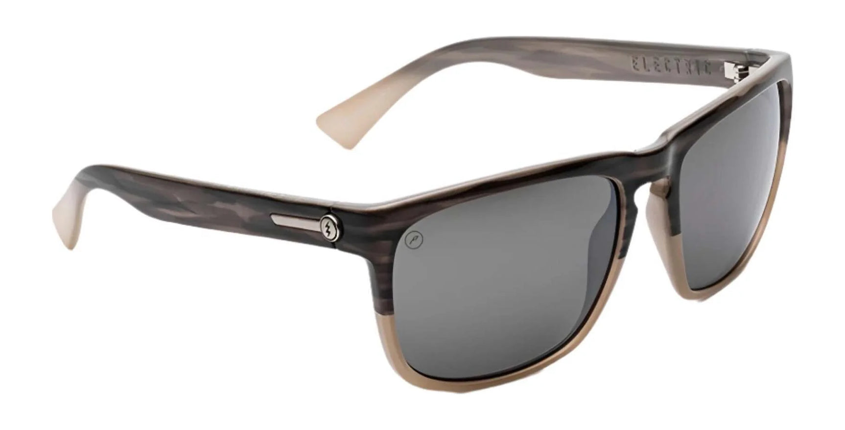 The Electric Knoxville XL Sunglasses | Size 61 by Electric feature a brown and beige camouflage frame with dark lenses, offering lightweight comfort and superior sun protection, shown angled against a white background. The Electric Knoxville XL Sunglasses | Size 61 by Electric feature a brown and beige camouflage frame with dark lenses, offering lightweight comfort and superior sun protection, shown angled against a white background.