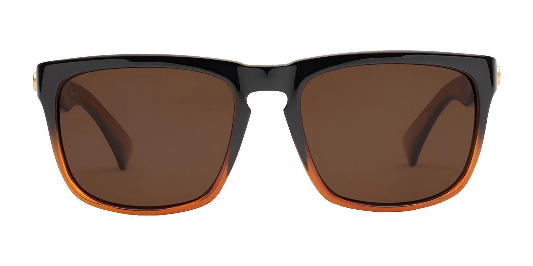 Electric Knoxville XL Sunglasses | Size 61 by Electric feature brown lenses and a black/amber gradient rectangular frame, shown front view. These sunglasses offer a lightweight fit and superior sun protection. Electric Knoxville XL Sunglasses | Size 61 by Electric feature brown lenses and a black/amber gradient rectangular frame, shown front view. These sunglasses offer a lightweight fit and superior sun protection.