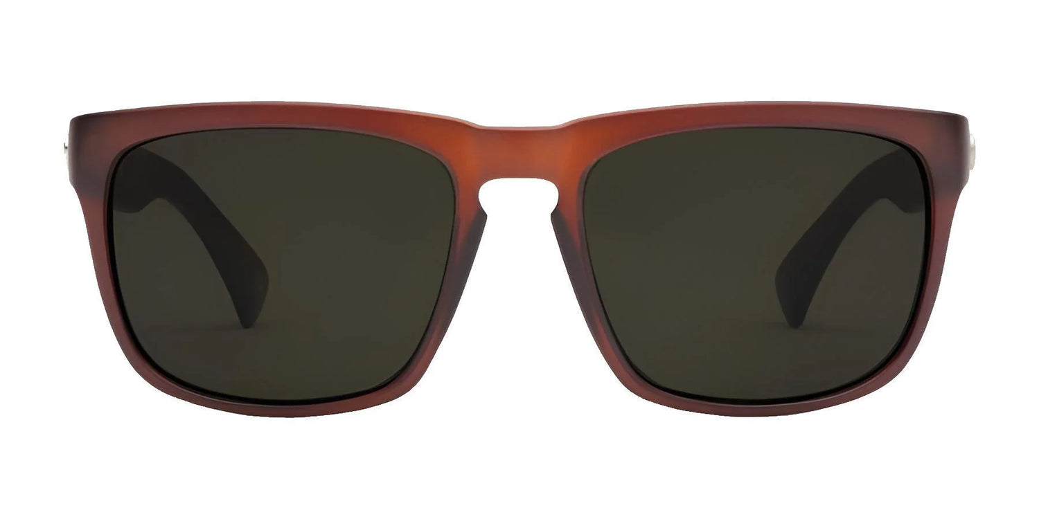 Front view of Electric Knoxville XL Sunglasses | Size 61 by Electric, featuring a brown rectangular frame and dark lenses on a white background for superior sun protection and lightweight comfort. Front view of Electric Knoxville XL Sunglasses | Size 61 by Electric, featuring a brown rectangular frame and dark lenses on a white background for superior sun protection and lightweight comfort.