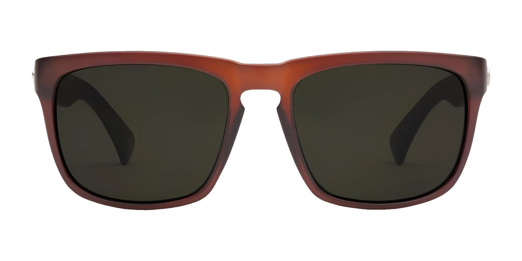 Front view of Electric Knoxville XL Sunglasses | Size 61 by Electric, featuring a brown rectangular frame and dark lenses on a white background for superior sun protection and lightweight comfort. Front view of Electric Knoxville XL Sunglasses | Size 61 by Electric, featuring a brown rectangular frame and dark lenses on a white background for superior sun protection and lightweight comfort.