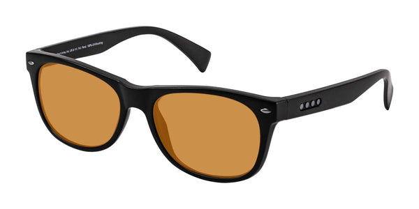 EnChroma Ellis LX Sunglasses | Size 54 / Smooth Black / LX1 Light Amber VLT 80%