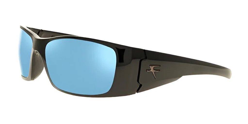 The Fatheadz BLACK NITRO Sunglasses in Size 66 showcase polarized blue mirrored lenses for exceptional clarity and complete UV protection. A chic logo decorates the side, enhancing the style of these must-have sun blockers. The Fatheadz BLACK NITRO Sunglasses in Size 66 showcase polarized blue mirrored lenses for exceptional clarity and complete UV protection. A chic logo decorates the side, enhancing the style of these must-have sun blockers.