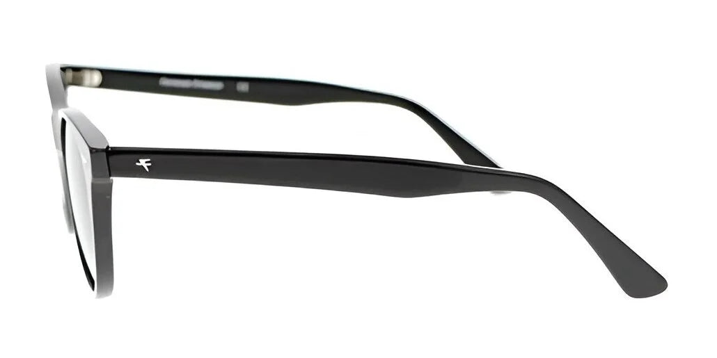 Side view of the black rectangular Fatheadz BURST Sunglasses with clear lenses, showcasing a small logo on the temple for that classic brand style. Side view of the black rectangular Fatheadz BURST Sunglasses with clear lenses, showcasing a small logo on the temple for that classic brand style.