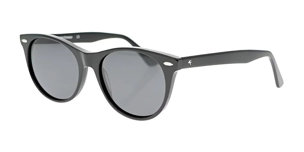 The Fatheadz BURST Sunglasses feature a stylish design with black frames, polarized round lenses, and thick temples, viewed at an angle. The Fatheadz BURST Sunglasses feature a stylish design with black frames, polarized round lenses, and thick temples, viewed at an angle.