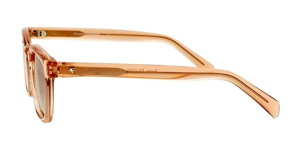 Side view of Fatheadz DRAMA sunglasses featuring sleek, peach-colored rectangular frames and clear lenses that provide stylish UV protection. Side view of Fatheadz DRAMA sunglasses featuring sleek, peach-colored rectangular frames and clear lenses that provide stylish UV protection.
