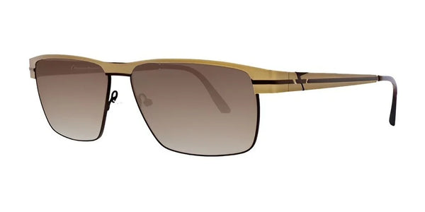 Fatheadz LIMIT Sunglasses | Size 61 / Brown/Gold / Blue Gradient, Non Polarized