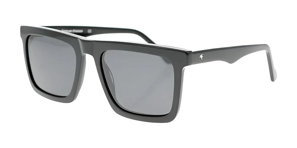 Fatheadz MONSOON Sunglasses: Square-framed black sunglasses featuring oversized polarized lenses, displayed on a white background. Fatheadz MONSOON Sunglasses: Square-framed black sunglasses featuring oversized polarized lenses, displayed on a white background.