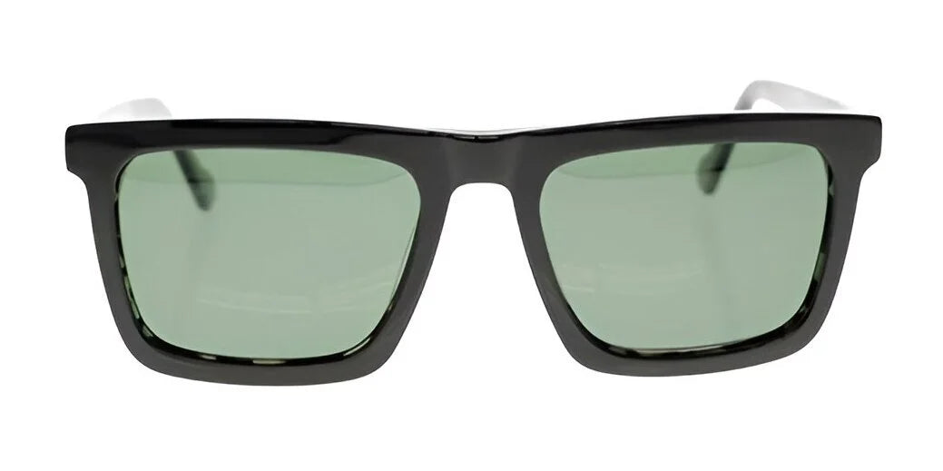 The Fatheadz MONSOON Sunglasses showcase black oversized square frames paired with green polarized lenses when seen from the front. The Fatheadz MONSOON Sunglasses showcase black oversized square frames paired with green polarized lenses when seen from the front.