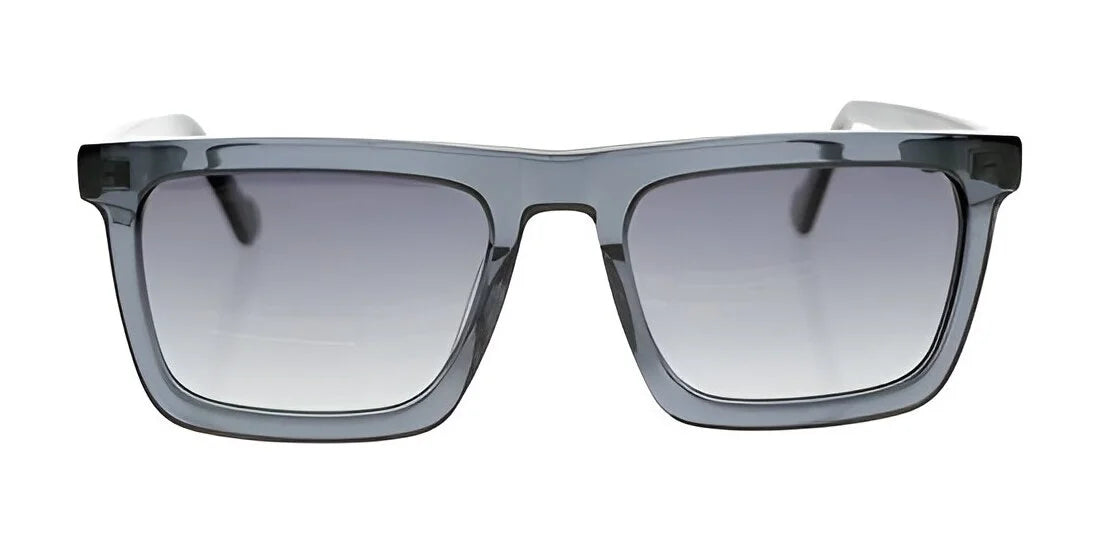 The Fatheadz MONSOON Sunglasses showcase rectangular, oversized frames with dark gradient polarized lenses in transparent gray hues. The Fatheadz MONSOON Sunglasses showcase rectangular, oversized frames with dark gradient polarized lenses in transparent gray hues.