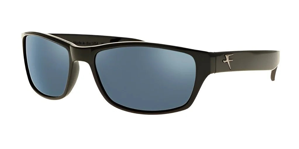The Fatheadz SHUE Sunglasses | Size 65 by Fatheadz boast black frames paired with tinted, polarized lenses and feature a side logo, crafted specifically for individuals with larger head sizes. The Fatheadz SHUE Sunglasses | Size 65 by Fatheadz boast black frames paired with tinted, polarized lenses and feature a side logo, crafted specifically for individuals with larger head sizes.