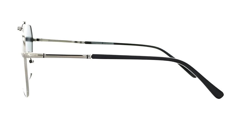 Side view of Fatheadz TAKEOVER Sunglasses by Fatheadz, featuring a minimalist metal frame, polarized lenses, and black temple tips, ideal for men's accessories, showcased on a white background. Side view of Fatheadz TAKEOVER Sunglasses by Fatheadz, featuring a minimalist metal frame, polarized lenses, and black temple tips, ideal for men's accessories, showcased on a white background.