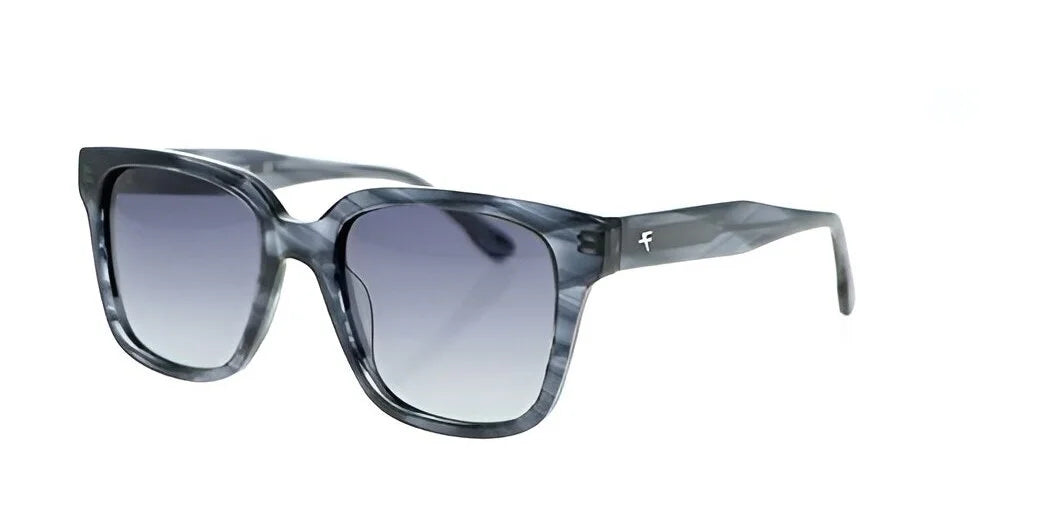 The Fatheadz TRIPPER Sunglasses in gray marbled square design feature polarized gradient lenses that provide excellent UV protection, set against a white background. The Fatheadz TRIPPER Sunglasses in gray marbled square design feature polarized gradient lenses that provide excellent UV protection, set against a white background.