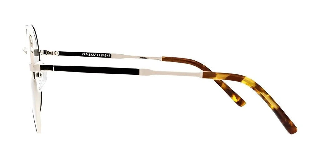 Side profile of the Fatheadz ZOUND Sunglasses | Size 60 showcasing their rimless design, metallic frame, and brown-patterned acetate temple tips. Side profile of the Fatheadz ZOUND Sunglasses | Size 60 showcasing their rimless design, metallic frame, and brown-patterned acetate temple tips.