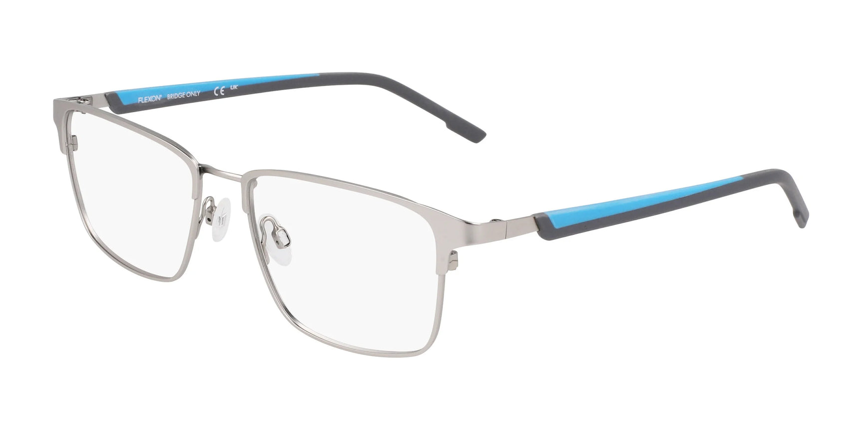 Flexon E1154 Eyeglasses Satin Silver / Cerulean Flexon E1154 Eyeglasses Satin Silver / Cerulean