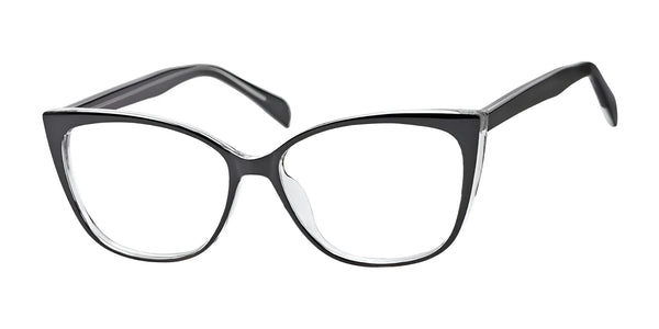 Focus Eyewear F82 Eyeglasses | Size 56 / Black/Crystal