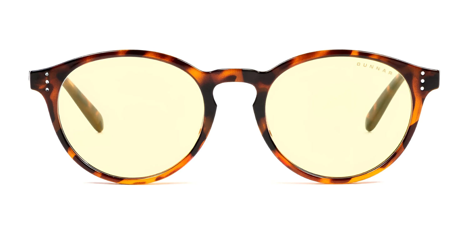 Gunnar Attache Reading Computer Glasses in tortoiseshell, size 50, feature blue light protection with yellow-tinted lenses for comfortable reading. Gunnar Attache Reading Computer Glasses in tortoiseshell, size 50, feature blue light protection with yellow-tinted lenses for comfortable reading.