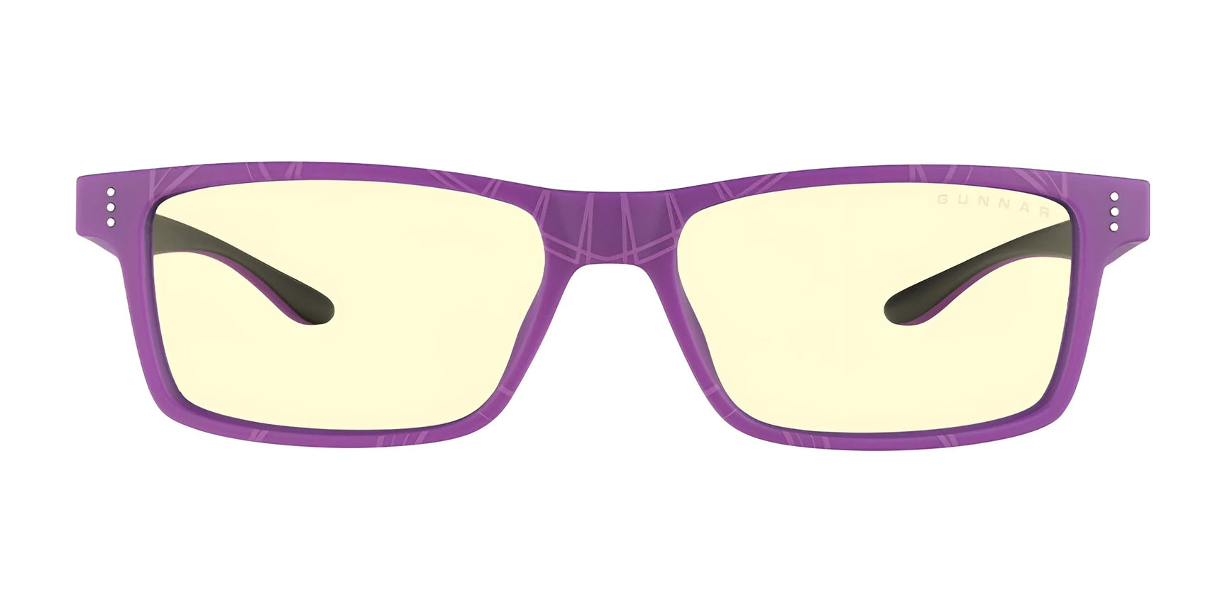 The Gunnar Cruz Black Panther Edition Computer Glasses, Size 55, offer a stylish look with purple rectangular frames, yellow-tinted lenses, and black temple tips. Crafted from durable nylon, they provide effective blue light protection with a modern design for trendy individuals. The Gunnar Cruz Black Panther Edition Computer Glasses, Size 55, offer a stylish look with purple rectangular frames, yellow-tinted lenses, and black temple tips. Crafted from durable nylon, they provide effective blue light protection with a modern design for trendy individuals.
