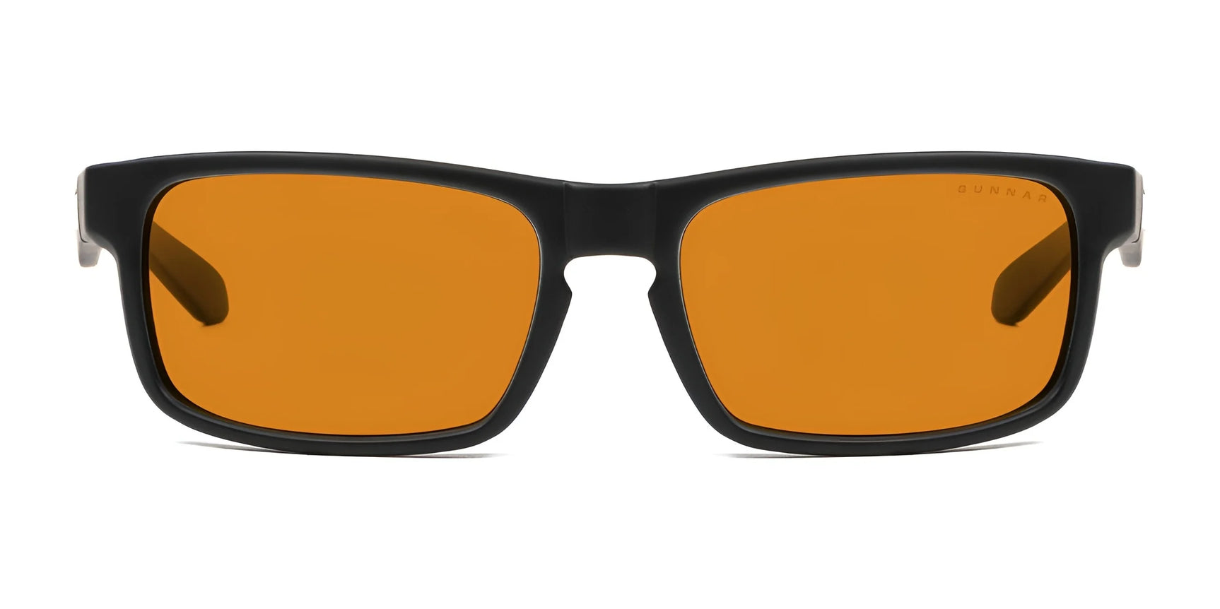 Gunnar Enigma Computer Glasses, size 58, feature black frames with orange-tinted lenses against a white backdrop—ideal for gaming or blocking blue light during extended computer use. Gunnar Enigma Computer Glasses, size 58, feature black frames with orange-tinted lenses against a white backdrop—ideal for gaming or blocking blue light during extended computer use.