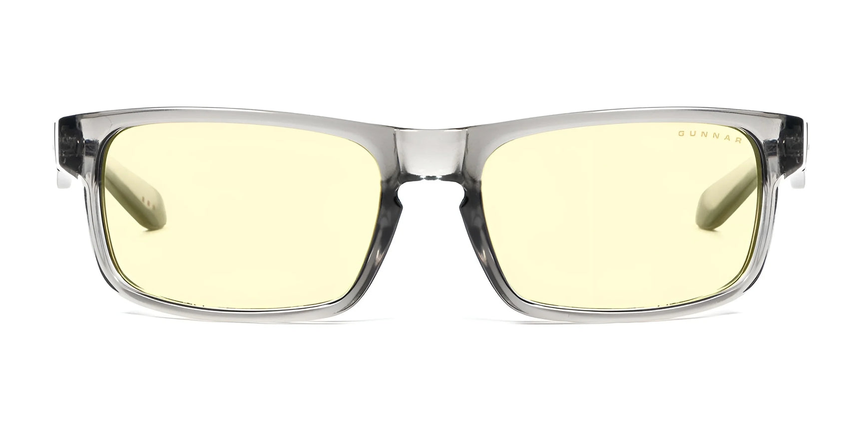 Gunnar Enigma Computer Glasses, Size 58, feature transparent frames with yellow-tinted lenses. Perfect for gaming enthusiasts and computer users, these glasses block blue light to reduce eye strain. Gunnar Enigma Computer Glasses, Size 58, feature transparent frames with yellow-tinted lenses. Perfect for gaming enthusiasts and computer users, these glasses block blue light to reduce eye strain.