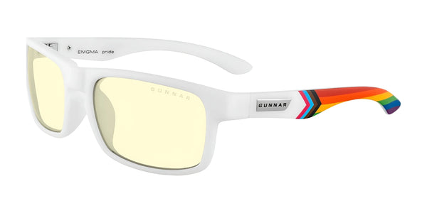 Gunnar Enigma Rainbow Edition Computer Eyeglasses | Size 58 / White / Amber