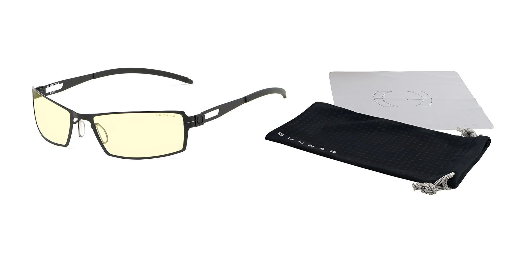 Gunnar Sheadog Computer Glasses, Size 56, feature black rims with yellow, blue light blocking lenses. They come with a black carrying pouch and cleaning cloth. Made from premium Gunnar lens material, they offer clear vision and are headset compatible for comfort. Gunnar Sheadog Computer Glasses, Size 56, feature black rims with yellow, blue light blocking lenses. They come with a black carrying pouch and cleaning cloth. Made from premium Gunnar lens material, they offer clear vision and are headset compatible for comfort.
