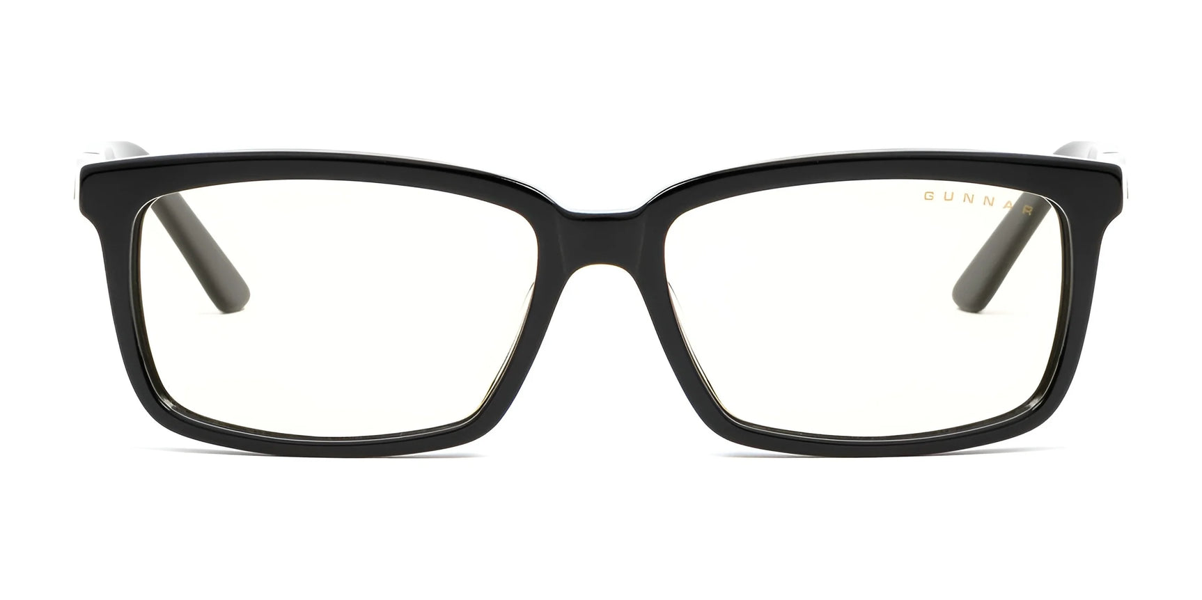 Gunnar Haus Computer Glasses, size 53, feature black rectangular frames with slightly reflective lenses, crafted from handcrafted materials and showcased against a white background. Gunnar Haus Computer Glasses, size 53, feature black rectangular frames with slightly reflective lenses, crafted from handcrafted materials and showcased against a white background.