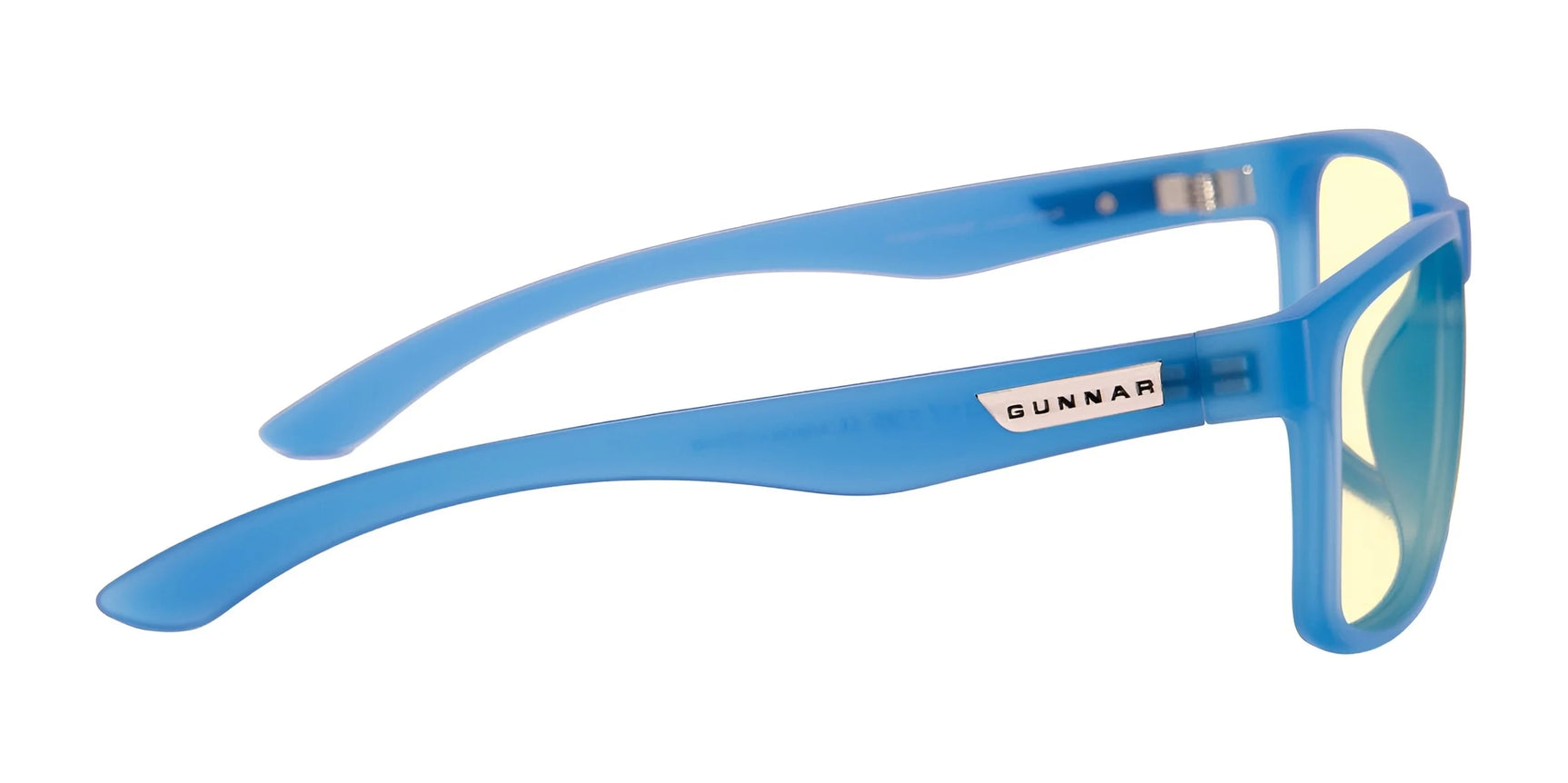 The Gunnar Intercept Computer Glasses (Size 58) have yellow-tinted lenses and a stylish metallic label on the arm, offering both style and blue light protection. The Gunnar Intercept Computer Glasses (Size 58) have yellow-tinted lenses and a stylish metallic label on the arm, offering both style and blue light protection.