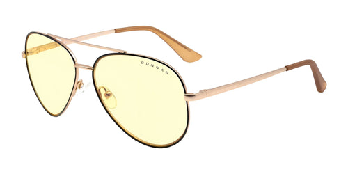 Gunnar Maverick Computer Eyeglasses / Size 58 / Black/Gold / Amber