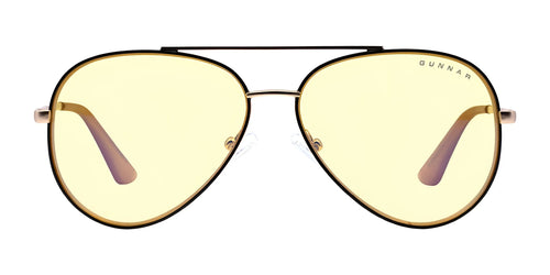 Gunnar Maverick Computer Eyeglasses / Size 58 / Black/Gold / Amber