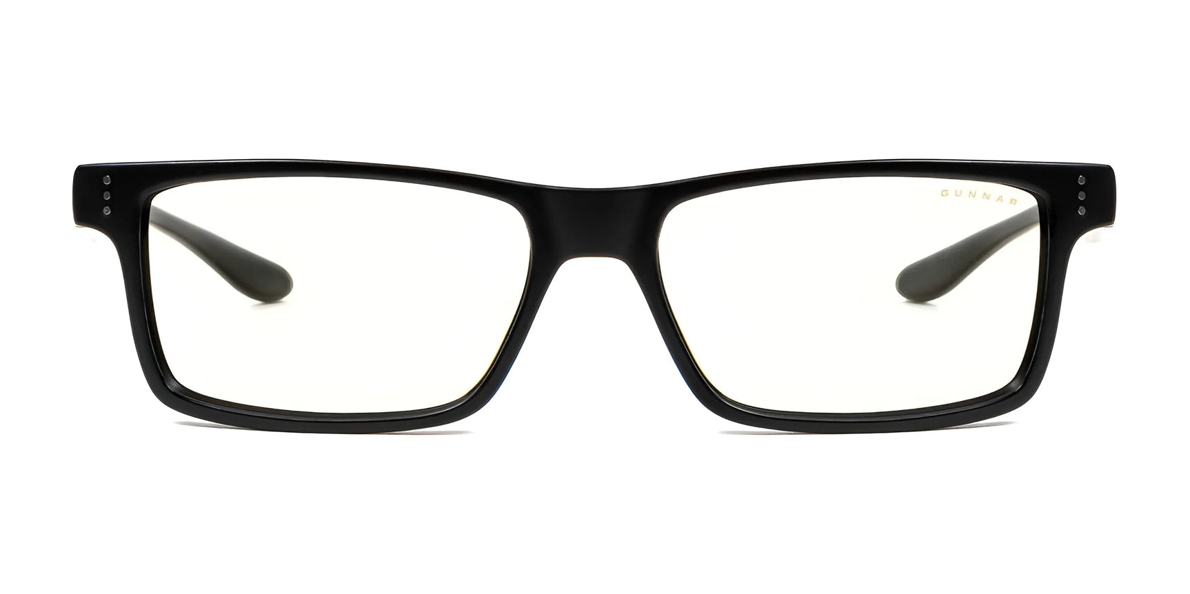 The Gunnar Vertex Reading Computer Glasses, size 55, feature a black rectangular nylon frame with tinted lenses and G-Shield lens coating for blue light protection. Displayed on a white background, these glasses blend style and functionality for everyday screen use. The Gunnar Vertex Reading Computer Glasses, size 55, feature a black rectangular nylon frame with tinted lenses and G-Shield lens coating for blue light protection. Displayed on a white background, these glasses blend style and functionality for everyday screen use.