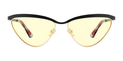 The Gunnar Tokidoki Year of the Dragon cat-eye glasses feature yellow lenses, a bold black top edge, and multicolored temples. With Gunnar lens technology, they offer style and protection in one chic package. Size 52.
