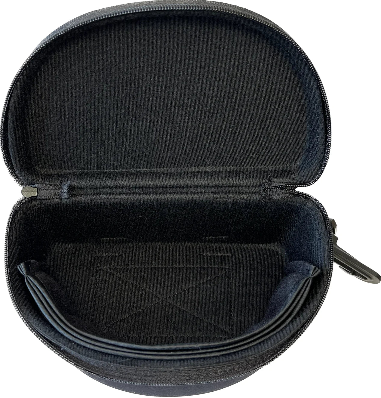 The Heavyglare Hard Case by Heavyglare Eyewear is a black zippered glasses case with a ribbed interior and curved flap lid, ideal for protecting your eyewear or sunglasses. The Heavyglare Hard Case by Heavyglare Eyewear is a black zippered glasses case with a ribbed interior and curved flap lid, ideal for protecting your eyewear or sunglasses.