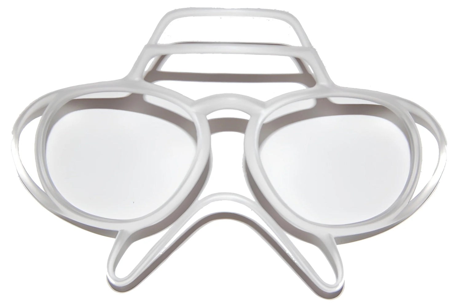 Heavyglare Eyewear's white egg ring mold shaped like sunglasses and a mustache, reminiscent of their Prescription Goggle Inserts. Heavyglare Eyewear's white egg ring mold shaped like sunglasses and a mustache, reminiscent of their Prescription Goggle Inserts.