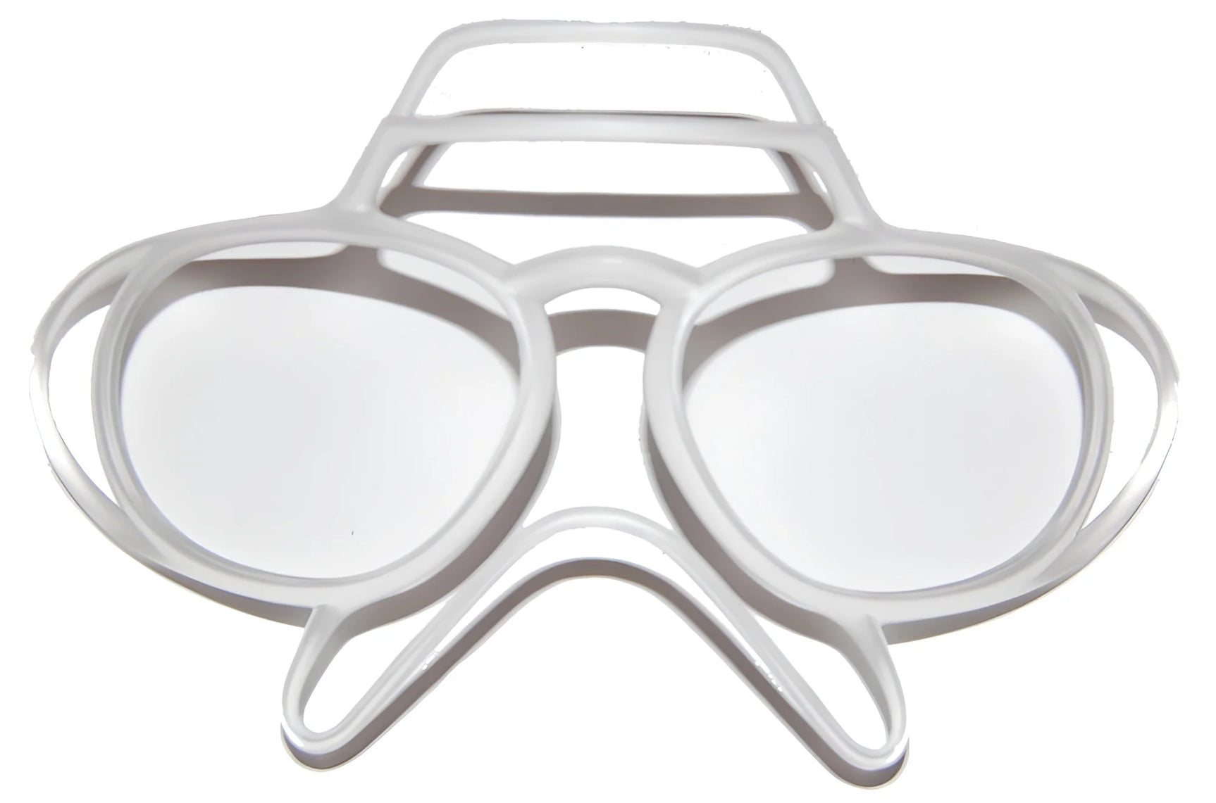 Heavyglare Eyewear's white egg ring mold shaped like sunglasses and a mustache, reminiscent of their Prescription Goggle Inserts. Heavyglare Eyewear's white egg ring mold shaped like sunglasses and a mustache, reminiscent of their Prescription Goggle Inserts.