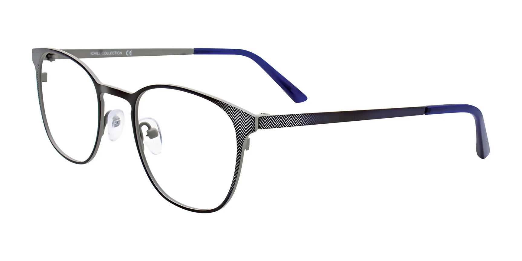 iCHILL C7002 Eyeglasses Shiny Blue Marbled & Silver & Light Grey iCHILL C7002 Eyeglasses Shiny Blue Marbled & Silver & Light Grey
