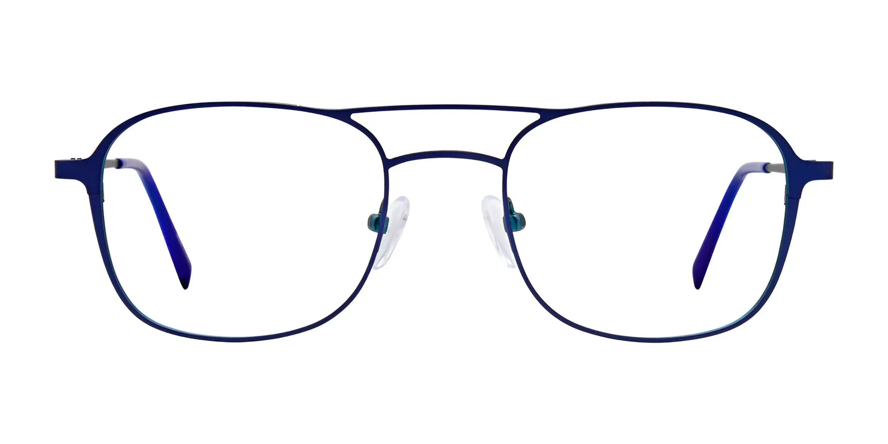 The iCHILL C7003 Eyeglasses in size 49 feature blue metal, square frames with a double bridge, adding modern style to any look. Shown here on a white background. The iCHILL C7003 Eyeglasses in size 49 feature blue metal, square frames with a double bridge, adding modern style to any look. Shown here on a white background.
