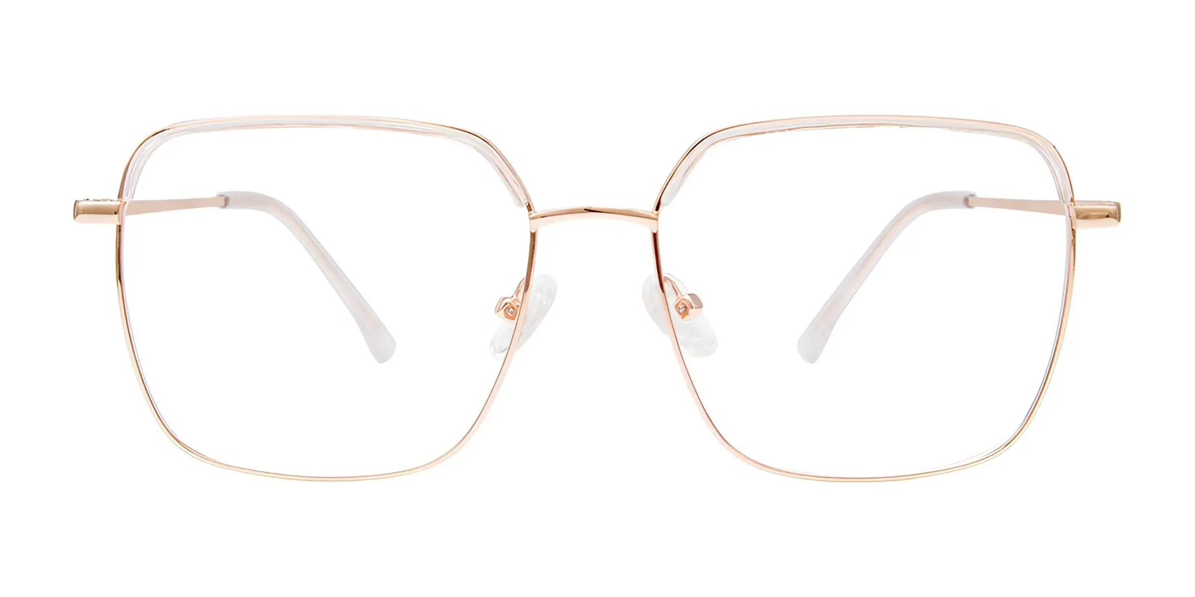The iCHILL C7047 Eyeglasses | Size 55 by iCHILL feature gold, thin metal square frames with clear lenses for lightweight, all-day comfort and clear vision, shown on a white background. The iCHILL C7047 Eyeglasses | Size 55 by iCHILL feature gold, thin metal square frames with clear lenses for lightweight, all-day comfort and clear vision, shown on a white background.