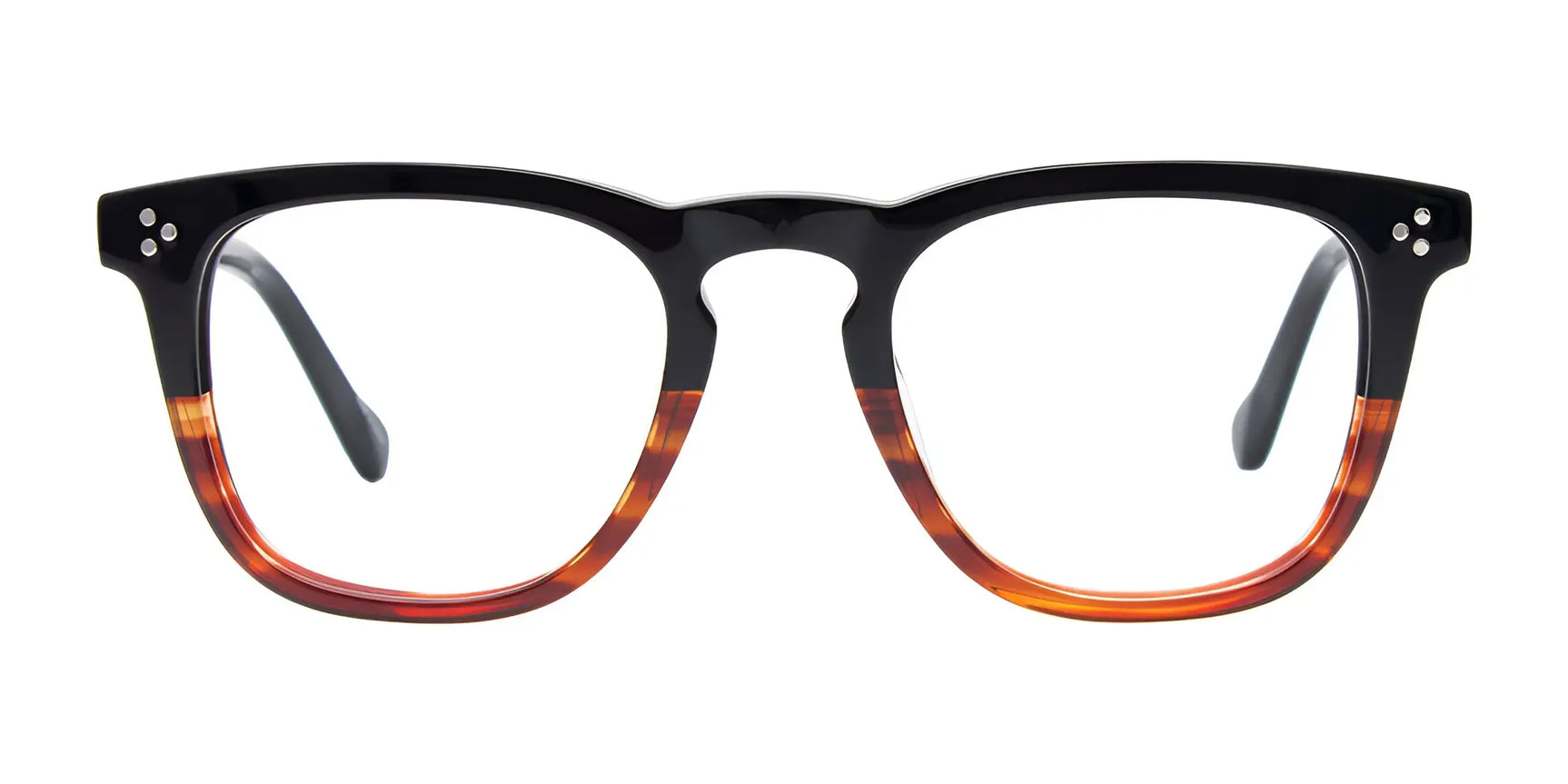 The iCHILL C7059 Eyeglasses | Size 48 feature black and brown tortoiseshell rectangular frames, shown front-facing on a white background, blending trendy style with advanced technology. The iCHILL C7059 Eyeglasses | Size 48 feature black and brown tortoiseshell rectangular frames, shown front-facing on a white background, blending trendy style with advanced technology.