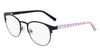 Marchon NYC M-4023 Eyeglasses | Size 49 / Matte Black / Lilac Mosaic