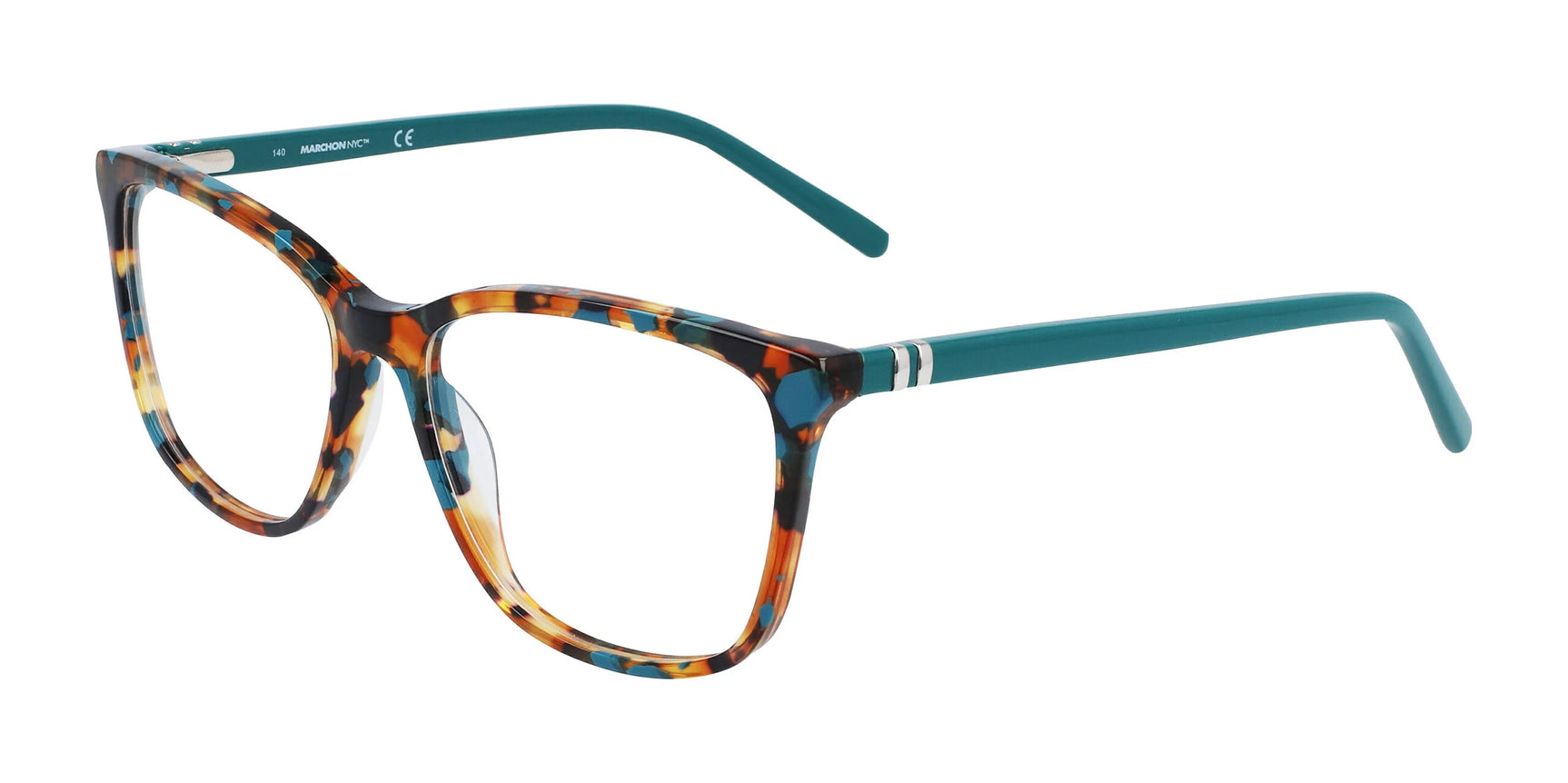 Marchon NYC 5015 Eyeglasses Tortoise With Teal Marchon NYC 5015 Eyeglasses Tortoise With Teal