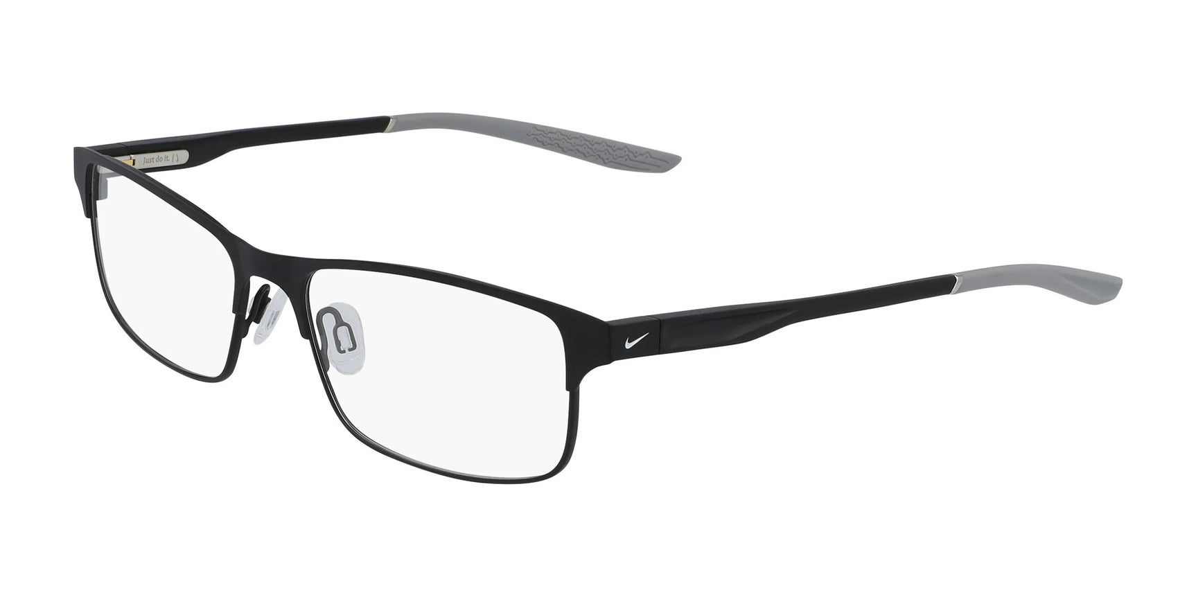 Nike 8046 Eyeglasses Satin Black / Wolf Grey Nike 8046 Eyeglasses Satin Black / Wolf Grey