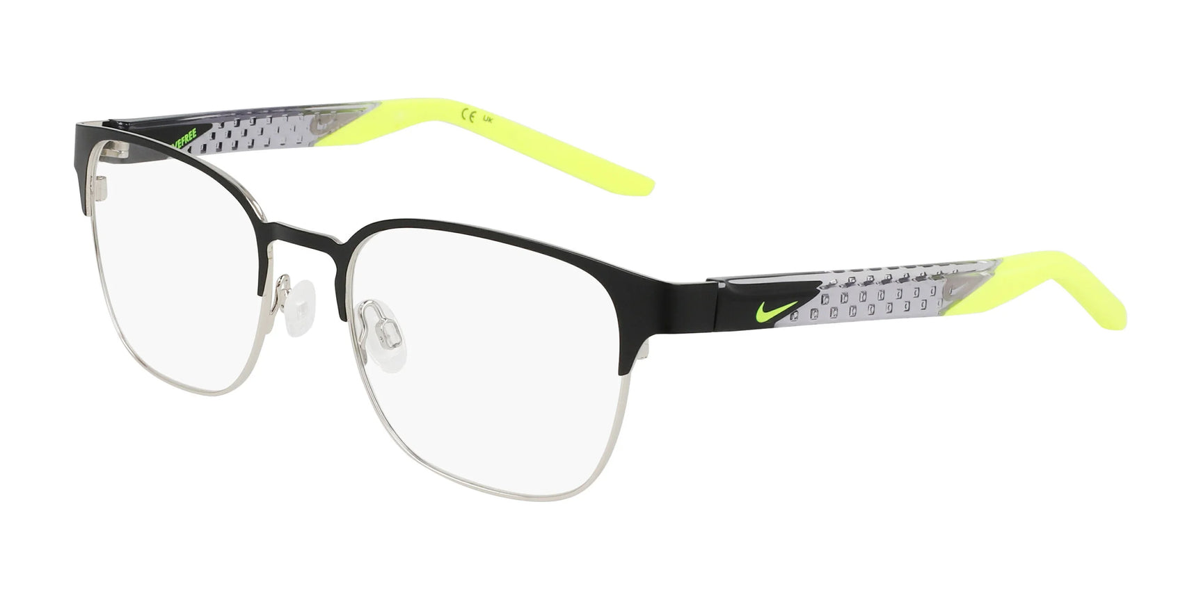 Nike 8156 Eyeglasses Satin Black / Silver Nike 8156 Eyeglasses Satin Black / Silver